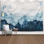 EMMTEEY Mountain Tapestry - Blue Mountains Watercolor Scene, 60x40, Perfect for Bedroom or Living Room