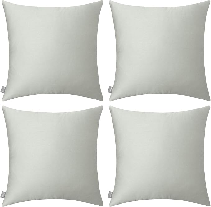 Thmyo 4-Pack 100% Cotton Comfortable Solid Decorative Throw Pillow Case Square Cushion Cover Pillowcase Sublimation Blank Pillow Covers DIY Throw Pillowcase for Sofa Bedroom(26x26 inch/ 66x66cm,Grey)