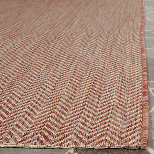 SAFAVIEH Outdoor Runner Rug 2'3"x6'7" - Courtyard Collection - Coastal Design, Red & Beige, Durable & Easy Cleaning, Ideal for Patio, Entryway, Mudroom, Backyard (CY8022-36521) - color: Red/Beige, size: 2'3" x 6'7" (Runner)