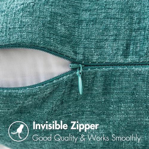 MIULEE Pack of 2 Teal Throw Pillow Covers 16x16 Inch Soft Chenille Pillow Covers for Sofa Living Room Couch Solid Dyed Cases - color: Teal, size: 16" x 16" (Pack of 2)