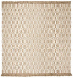 SAFAVIEH Natural Fiber Collection Area Rug - 7' Square, Natural & Ivory, Handmade Boho Farmhouse Fringe Jute, Ideal for High Traffic Areas in Living Room, Bedroom (NF184A) - size: 7' x 7' (Square)