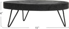 Creative Co-Op Decorative Paulownia Wood Pedestal, Black, 11"
