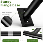 Hanging Planters for Indoor Plants, 48 Inch Heavy Duty Plant Hanger Indoor, 1 Inch Diameter Metal Rod, Hanging Plant Holder for Window Wall, Matte Black, Square Flange Base, Pot Not Included