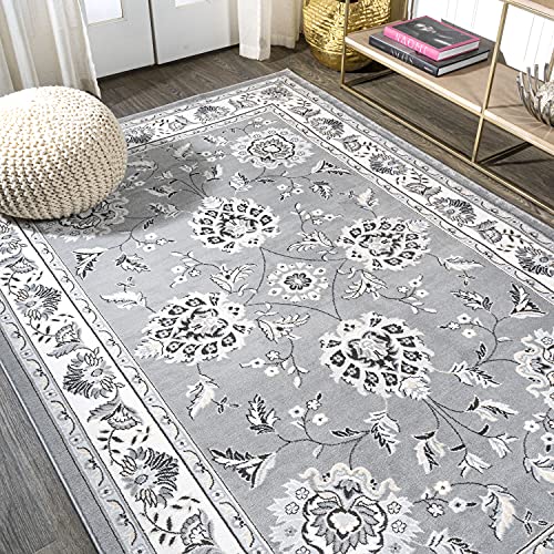 JONATHAN Y Cherie French Cottage Gray/Cream Indoor Area Rug, 4x6, Vintage, Bohemian, Easy-Cleaning for Living Room, Bedroom, Kitchen, Pet Friendly, Non-Shedding (MDP505B-4) - color: Gray/Cream, size: 4' x 6' (Rectangular)