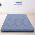 Japanese Floor Mattress, 100% High Density Comfortable Foam, 4" Thicken Foldable Mattress Tatami Mat Sleeping Pad, Ideal for Comfort and Support, Kids Floor Lounger Pillow Bed Sofa, Blue, Queen