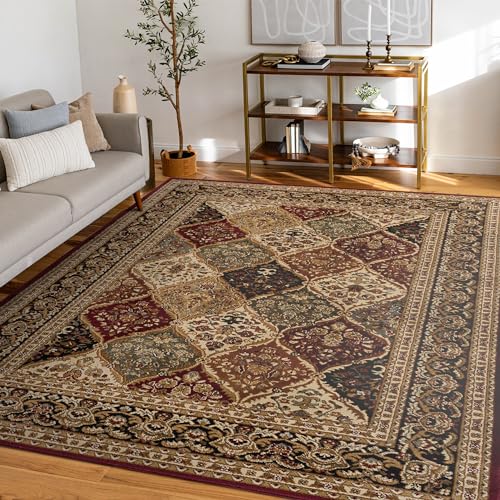 9x12 Area Rug for Living Room, Dining Room, Bedroom, Entryway | Alfombras para Salas | Large Rugs for Indoor | Traditional, Oriental | Red 8'9'' x 12'3'' - color: Red - Princeton, size: 8'9" x 12'3" (Rectangular)