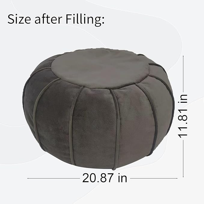 Louis Donné Unstuffed Flannel Fabric Ottoman Pouf Cover Footstool Pouffe Cover Replacement Outdoor Upholstered Foot Rest Storage Solution for Kids Pet Christmas Living Room Home Decor ONLY Cover