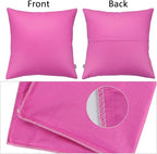 Thmyo 4-Pack 100% Cotton Comfortable Solid Decorative Throw Pillow Case, Square Cushion Cover Pillowcase Sublimation Blank Pillow Covers DIY Throw Pillowcase for Sofa(24x24 inch/ 60x60cm,Rose red)