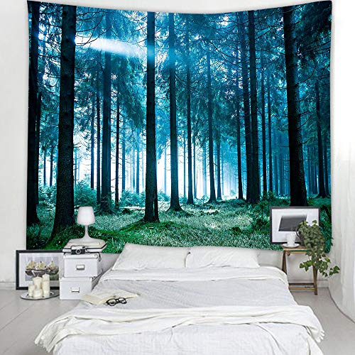 Llamazing Forest Tapestry - Home Decor Landscape for Living Room & Bedroom (Forest White Light, 78''L60''W) - color: Forest White Light, size: 78"L x 60"W