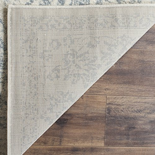 SAFAVIEH Adirondack Collection Accent Rug - 2' x 3', Ivory & Slate, Distressed Vintage Floral Design, Non-Shedding & Easy to Clean, Ideal for Front Door, Kitchen, Entryway, Foyer (ADR109S) - color: Ivory/Slate, size: 2' x 3' (Rectangular)