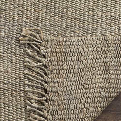 SAFAVIEH Natural Fiber Collection Runner Rug - 2'6" x 8', Grey, Handmade Boho Fringe Woven Jute, Ideal for High Traffic Areas in Living Room, Bedroom (NF368C) - color: Grey, size: 2'6" x 8' (Runner)