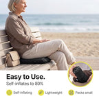 Whispering Winds Inflatable Seat Cushion - Comfortable Blow-up Foam Pad for Airplane, Travel, Stadium, Outdoors, Camping, Car & More