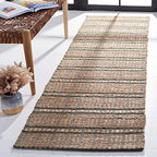 SAFAVIEH Natural Fiber Collection Runner Rug - 2'3" x 8', Olive & Natural, Handmade Boho Stripe Farmhouse Rustic Jute & Cotton Jute, Ideal for High Traffic Areas in Living Room, Bedroom (NFB656X) - color: Olive/Natural, size: 2'3" x 8' (Runner)