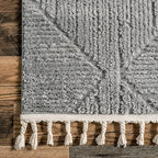 Nuloom Kerry Light Grey, 2'8" x 8', Geometric, Soft and Cozy, High Traffic, Stain Resistant, Easy Clean, Durable Runner for Bedroom, Living Room, Dining Space, Den, Foyer, Entryway - color: Kerry Light Grey, size: 2'8" x 8' (Rectangular)