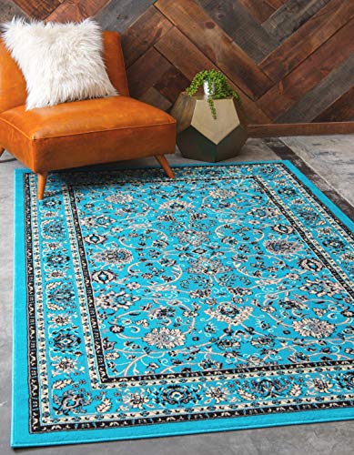 Unique Loom Sialk Hill Collection Area Rug - Washington (2' 2" x 3' 1" Rectangle, Turquoise/ Black) - color: Turquoise/Black, size: 2'2" x 3'1" (Rectangular)