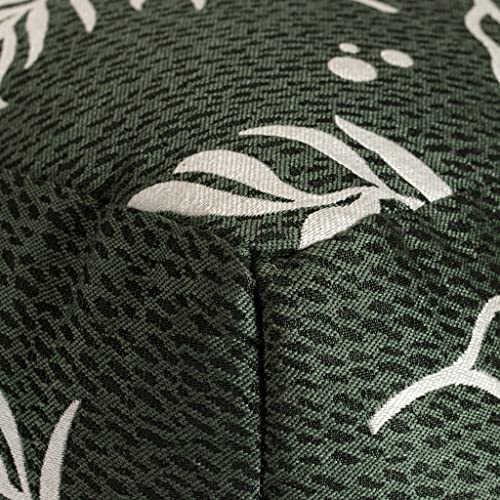 Anji Mountain Artisan Crafted Cotton Blend Pouf Ottoman | Versatile Floor Seating & Footstool for Living Room | Modern Boho Home Décor Accent | Filled Pouffe - color: Juniper Ivy