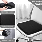 Gel Seat Cushion, Jumbo&Thick Gel Cushion Chair Pads with Non-Slip Cover for Home Office Car Seat Wheelchair, Soft Breathable Honeycomb Seat Pads for Relieve Hip Pain,Black 20x20x1.9inch