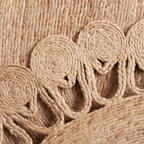 SAFAVIEH Natural Fiber Round Collection 5' Round Natural NFB252A Handmade Boho Country Charm Jute Area Rug - size: 5' (Round)