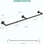 Plant Haning Rod, 2 Pack Hanging Planters for Indoor Plants with 6 Chains, Wall Plant Hanging Bar for Window Celling, 65.7 Inch, Metal Black, Pots Not Included