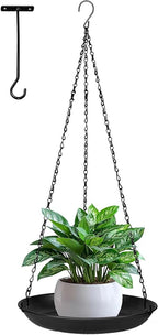 ARTORA Metal Plant Hanger, Indoor Decorative Wall Plant Hanging Basket Black Pot Holder Ceiling Flower Planter Hanging Chain with Long Hook (1 Pack)