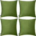 Thmyo 4-Pack 100% Cotton Comfortable Solid Decorative Throw Pillow Case, Square Cushion Cover Pillowcase Sublimation Blank Pillow Covers DIY Throw Pillowcase(24x24 inch/ 60x60cm,Olive Green)