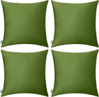 4-Pack 100% Cotton Comfortable Solid Decorative Throw Pillow Case,Thmyo Square Cushion Cover Pillowcase Sublimation Blank Pillow Covers DIY Throw Pillowcase for Couch(22x22 inch/ 55x55cm,Olive Green)