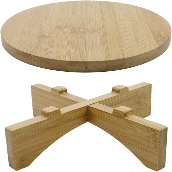 Oedema 7.6" Solid Wood Small Plant Stand Round Plant Riser Short Plant Stand Indoor for Small Plants, Flower Pot, Vase, Home Decor