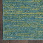 Nourison Home Nourison Essentials Blue Green 2'2" x 10' Area Rug - Easy Clean, Non Shedding, Bed Room, Living Room, Dining Room, Kitchen (10' Runner) - color: Blue Green, size: 2'2" x 10' (Runner)