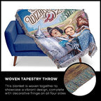 NORTHWEST Warner Brothers Wizard of Oz, 'Group' Woven Tapestry Throw Blanket, 48" x 60", Multi Color