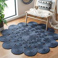 SAFAVIEH Natural Fiber Round Collection 4' Round Navy NF363N Handmade Boho Charm Farmhouse Jute Area Rug - color: Navy, size: 4' (Round)