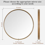 WallBeyond Round Wood Mirror, 32" Round Modern Decoration Large Circle Wall Mirror for Bathroom Living Room Bedroom Entryway, Honey