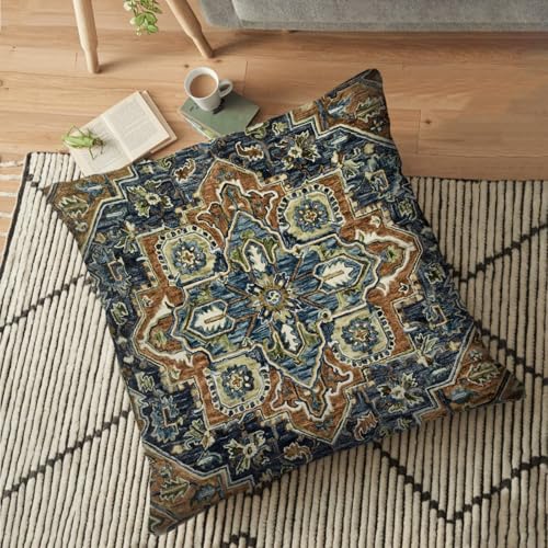 Boho Throw Pillow Covers 18x18 inch Set of 2,Bohemian Vintage Carpet Pattern Antique Ethnic Decor Double Sided Pattern Cushion Cover Soft Pillow Case Living Sofa Room Bed Square Pillow Cover - color: Boho-2, size: 18" x 18" (Pack of 2)