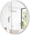 WallBeyond Round Wood Mirror 28 inch Circle Wall Mirror for Bathroom Round Wall Mirror for Wall Decor, Vanity, Entryway Living Room (White)