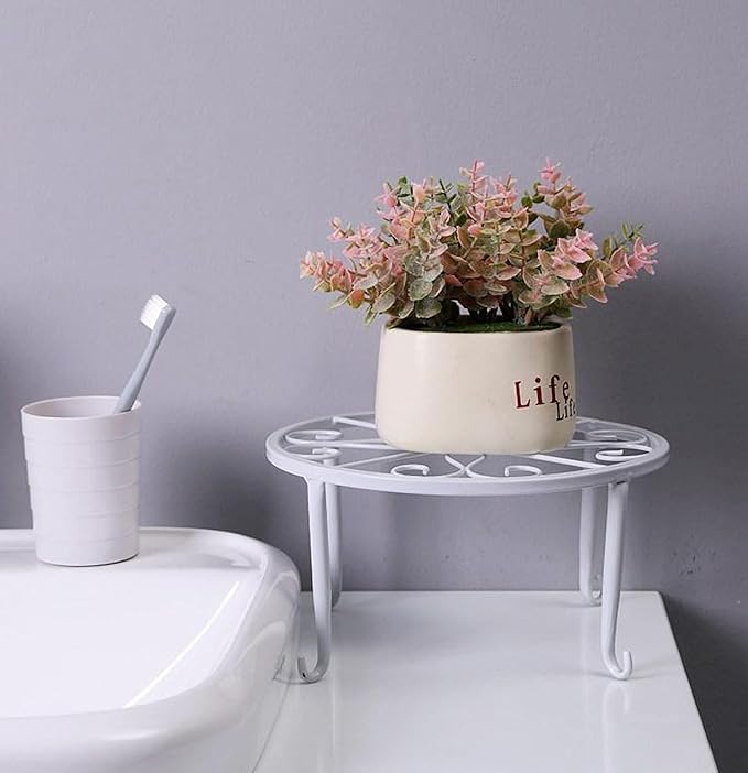 Tosnail 4-Pack 9" Metal Plant Stands for Indoor and Outdoor, Planters, Flower Pots Holder, Beverage Dispenser, Pumpkin Stand for Floor and Tabletop Decoration - White