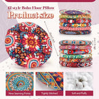 Nuogo 12 Pcs Bohemian Floor Cushions Bulk 15 Inch Boho Floor Sitting Meditation Pillows Yoga Mandala Meditation Pouf for Living Room Balcony Office Tatami(Round) - color: Round