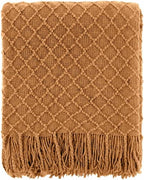 CREVENT Home Farmhouse Decor Rustic Couch Sofa Chair Bed Throw Blanket, Soft Warm Light Weight for Travelling in Spring Summer (50''X60'' Light Brown)