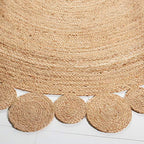 SAFAVIEH Natural Fiber Round Collection 4' Round Natural NFB307A Handmade Boho Country Charm Jute Area Rug - size: 4' (Round)
