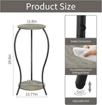 Plant Stand Indoor, 2 Tier Round Tall Plant Stand, Flower Pot Stand, Plant Shelf Rack, Corner Plant Stand for Planter Garden Balcony Patio Living Room, Grey