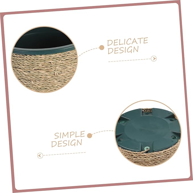 balacoo Straw Decorative Flower Pot Basket Plant Pot Storage for Boho Home Decor