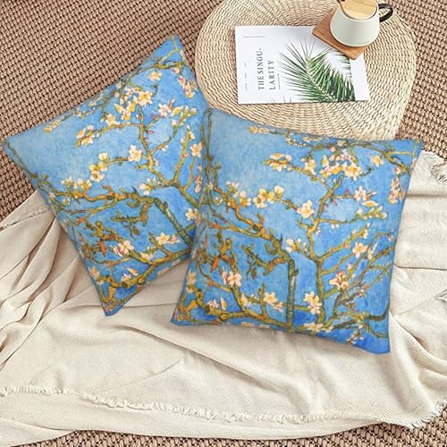 Blossom Throw Pillow Covers 18 X 18 Inch Set of 2 Pillow Cases Decoration Cushion Cover for Sofa Bedroom Living Room Outdoor - color: Blossom