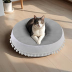 Large Floor Pillow Kids Round Floor Cushion Seating, 20 inches Big Circle Pillow, Round Floor Pillows Seating for Children, Oversized Mat for Reading Nook Teepee Playroom Nursery, Light Grey