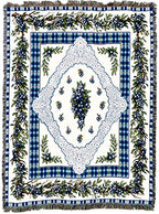 Pure Country Weavers Blueberry Lace Blanket - Garden Floral Gift Tapestry Throw Woven from Cotton - Made in the USA (72x54) - color: Blueberry Lace