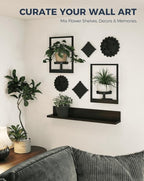 Bamworld Plant Stand Indoor Wall Decor Metal Plant Hanger Indoor Hanging Plant Holder Wall-Mounted Planters Outdoor Plant Rack Black 2 Pack (Patent Design)
