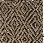 SAFAVIEH Natural Fiber Collection X-Large Area Rug - 11' x 15', Natural & Black, Handmade Jute, Ideal for High Traffic Areas in Living Room, Bedroom (NF181C)