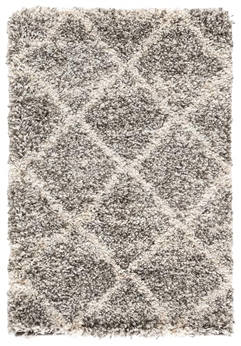 SAFAVIEH Hudson Shag Collection Accent Rug - 2' x 3', Distressed Grey & Ivory, Non-Shedding & Easy Care, 2-inch Thick Ideal for High Traffic Areas in Entryway, Living Room, Bedroom (SGH281K) - color: Distressed Grey/Ivory, size: 2' x 3' (Rectangular)