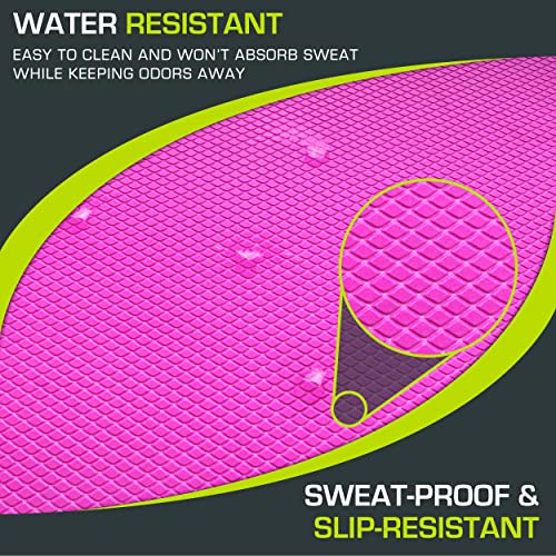 ProsourceFit Exercise Balance Pad, Non-Slip Cushioned Foam Mat & Knee Pad for Fitness and Stability Training, Yoga, Physical Therapy - color: Pink, size: XL - (18.75" x 15")