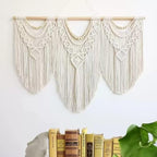 oiikain Large Handmade Boho Macrame Wall Hanging Tapestry - Chic Bohemian Woven Home Decor art for Living Room, Bedroom, and Wedding Parties (43''x32'', Wooden beads)