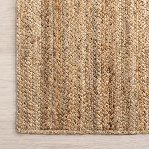 nuLOOM 2x6 Rigo Jute Hand Woven Area Rug, Natural, Solid Farmhouse Design, Natural Fiber, For Bedroom, Living Room, Dining Room, Hallway, Office, Kitchen, Entryway - color: Natural, size: 2'6" x 6' (Rectangular)