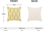BETGINY Yellow Boho Pillow Covers 18 x 18 Inch Pack of 2, Bohemian Ethnic Herringbone Pattern Decorative Throw Pillow Covers Vintage Linen Farmhouse Outdoor Pillowcase for Bedroom Home Sofa Decor