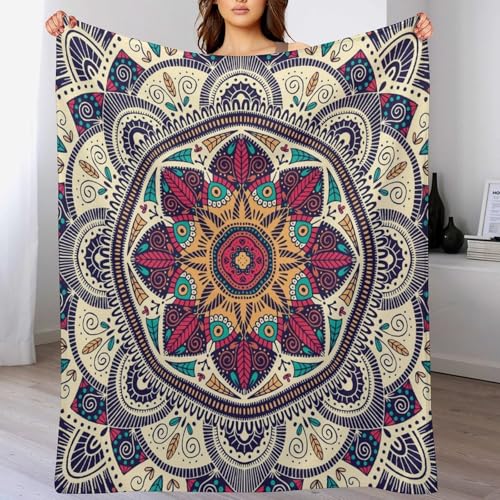 Indian Mandala Blanket,Vintage Bohemian Hippie Abstract Geometric Art Print Blanket for Couch Sofa Bed Decorative Gifts 30x40 - color: Blanket-11, size: 30"x40"